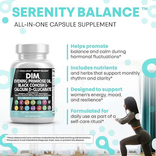 Clean Nutraceuticals DIM Evening Primrose Black Cohosh Calcium D-Glucarate Sulforaphane Flax Seed Extract - Hormonal Support Vitamins for Women with Dong Quai - 60 Caps - Image 9