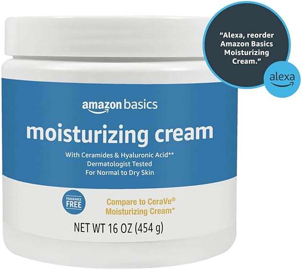 Amazon Basics Moisturizing Cream for Face and Body, Fragrance-Free, with Ceramides, Hydrating for Dry Skin, 16 Ounces, 1-Pack - Image 6