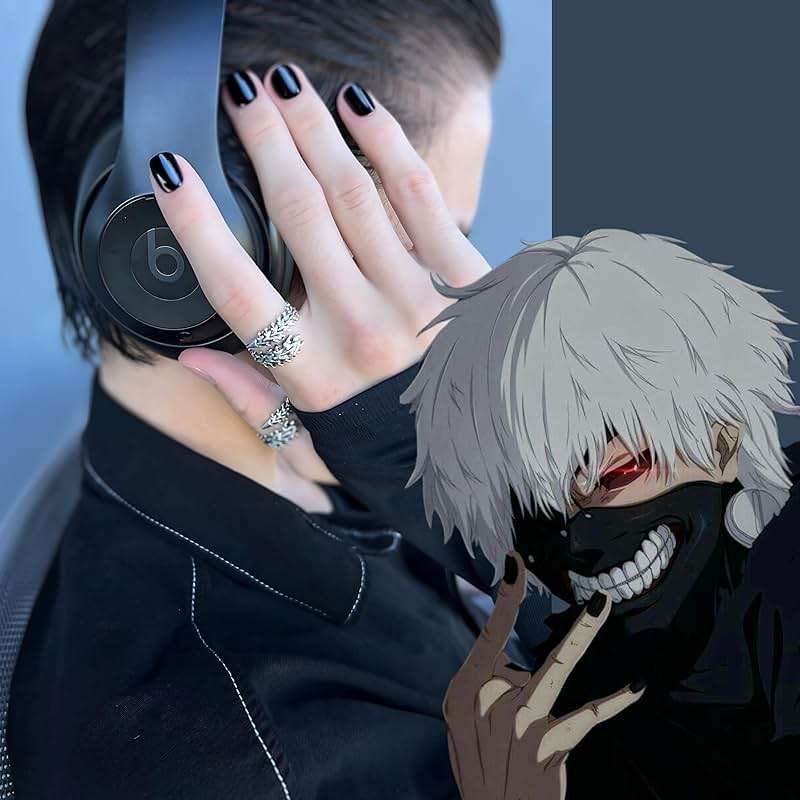 Tokyo Ghoul Jewelry Collection | Anime Punk Gothic Accessories | Kaneki Ken Pendant, Rings, Chains | Cyberpunk Cosplay | Smile ZXC Style - Image 2