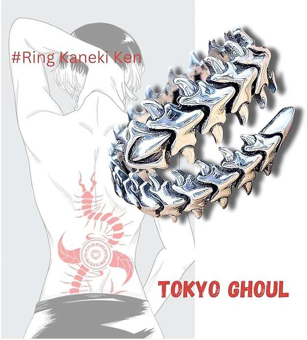 Tokyo Ghoul Jewelry Collection | Anime Punk Gothic Accessories | Kaneki Ken Pendant, Rings, Chains | Cyberpunk Cosplay | Smile ZXC Style - Image 7