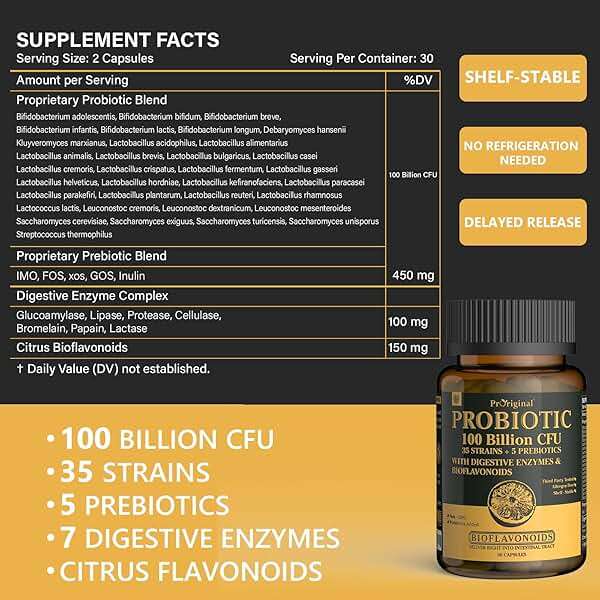 Probiotics with Prebiotics for Men and Women - 35 Strains Probiotics 100 Billion CFU for Gut & Digestive Health, Vegan Acidophilus Probiotic Supplement, Non-GMO Raw Probiotic 60 Capsules - Image 2