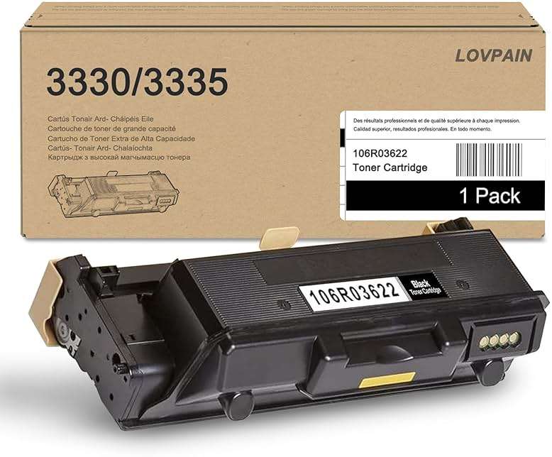 Phaser 3330 Black High Capacity Toner Cartridge 106R03622 (1-Pack) - Compatible Toner Cartridge Replacement for Xerox Phaser 3330 WorkCentre 3345 3335 Printer - Image 1