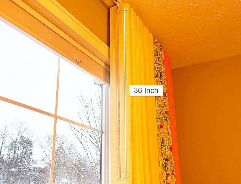 OooWow 36 inch (4 Pack) Steel Cap Round Base Acrylic Curtain Pull Wand - Clear Curtain Wand - Invisible Drapery Wand - Drapery Pull Rod (36 Inch) - Image 6