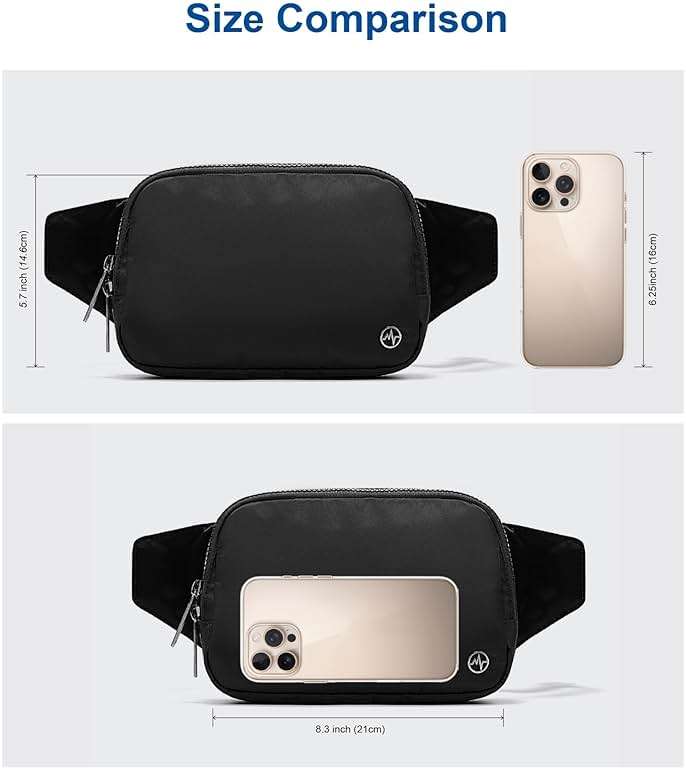 Pander Belt Bag Large 2L, Nylon Fanny Pack Purse for Women and Men with Adjustable Strap - Image 5