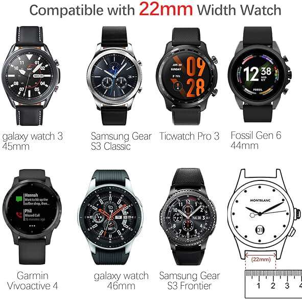 Farluya 6 Pack Watch Bands Compatible with Samsung Galaxy Watch 3 45mm/Galaxy Watch 46mm Bands/Gear S3 Frontier,22mm Stretchy Nylon Watch Straps Adjustable Wristband for Men Women - Image 4