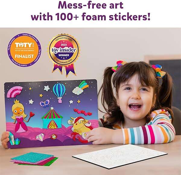 Skillmatics Foil Fun - Unicorns & Princesses, No Mess Art & Craft Kit for Kids, Craft Kits & Supplies, DIY Creative Activity, Travel Toys, Screen-Free Entertainment, Gifts for Ages 4, 5, 6, 7, 8, 9 - Image 4