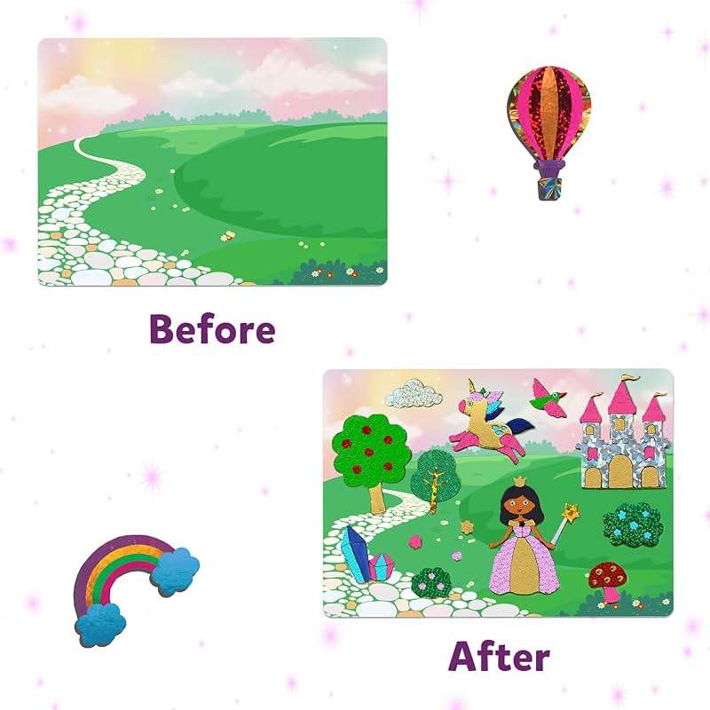 Skillmatics Foil Fun - Unicorns & Princesses, No Mess Art & Craft Kit for Kids, Craft Kits & Supplies, DIY Creative Activity, Travel Toys, Screen-Free Entertainment, Gifts for Ages 4, 5, 6, 7, 8, 9 - Image 7