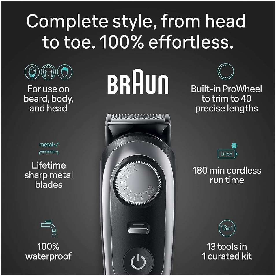 Braun Series 9 All-in-One Multi Grooming Kit for Men, 13-in-1 Beard Trimmer, Body Groomer, Hair Clipper and Manscaping for Face & Body, 9440 - Image 3