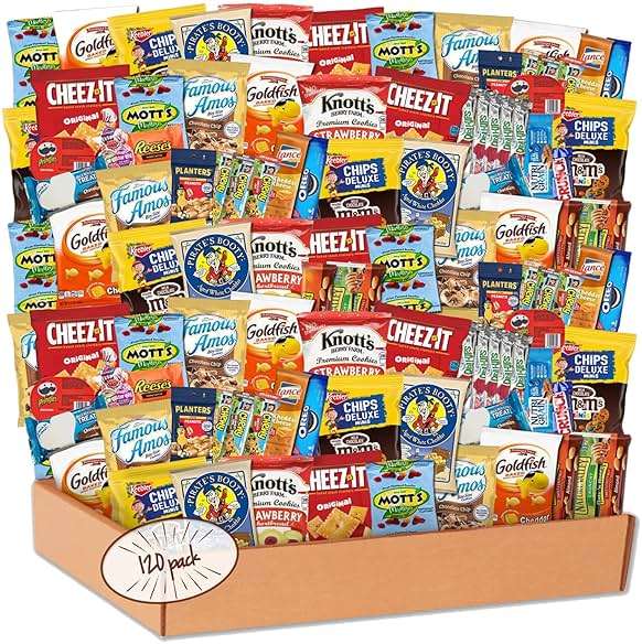 Snack Box Variety Pack (120 Count) - Fathers Day Snack Box with Bulk Snacks Variety Pack for Adults, Kids and Teens - Graduation Gift, Chips Variety Pack, Office Snacks and Birthdays - Image 7