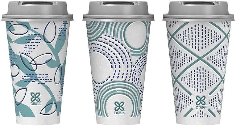 Dixie To Go Paper Coffee Cups With Lids, 16 oz, 108 Count (6 packs of 18 cups), Disposable Insulated Paper Cups for On-The-Go Hot or Cold Beverages - Image 3