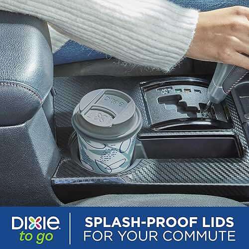 Dixie To Go Paper Coffee Cups With Lids, 16 oz, 108 Count (6 packs of 18 cups), Disposable Insulated Paper Cups for On-The-Go Hot or Cold Beverages - Image 5