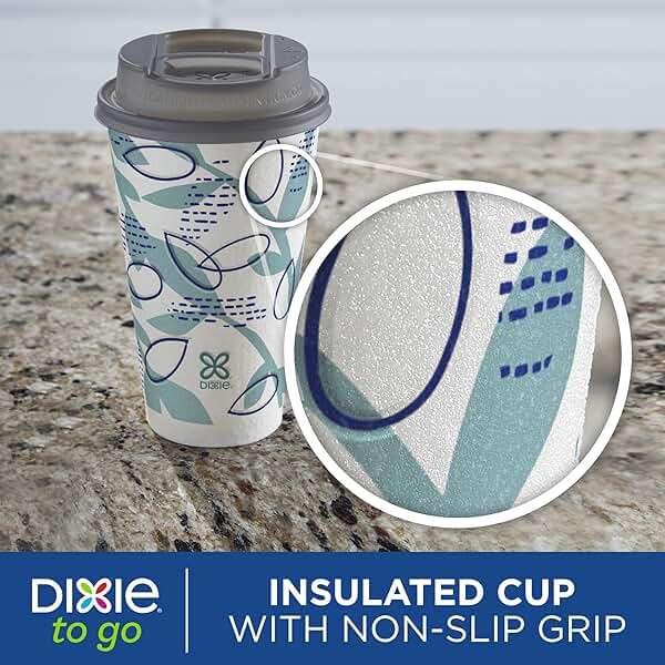 Dixie To Go Paper Coffee Cups With Lids, 16 oz, 108 Count (6 packs of 18 cups), Disposable Insulated Paper Cups for On-The-Go Hot or Cold Beverages - Image 7