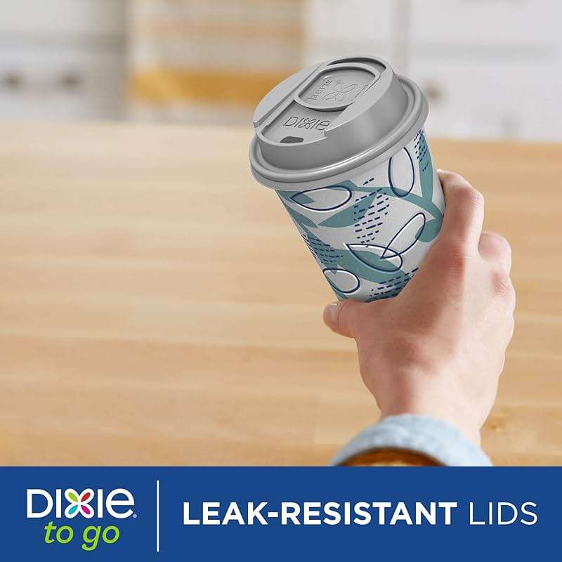 Dixie To Go Paper Coffee Cups With Lids, 16 oz, 108 Count (6 packs of 18 cups), Disposable Insulated Paper Cups for On-The-Go Hot or Cold Beverages - Image 8