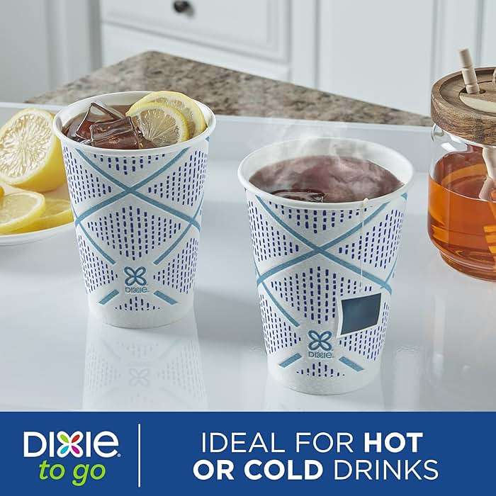 Dixie To Go Paper Coffee Cups With Lids, 16 oz, 108 Count (6 packs of 18 cups), Disposable Insulated Paper Cups for On-The-Go Hot or Cold Beverages - Image 9