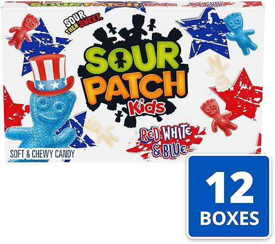 SOUR PATCH KIDS Red, White & Blue Soft & Chewy Candy, Bulk Candy, 12-3.08 oz Boxes - Image 4
