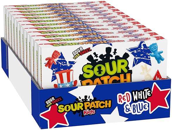 SOUR PATCH KIDS Red, White & Blue Soft & Chewy Candy, Bulk Candy, 12-3.08 oz Boxes - Image 9