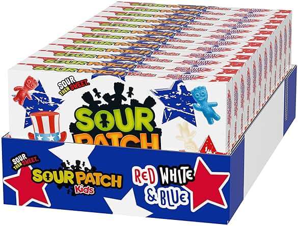 SOUR PATCH KIDS Red, White & Blue Soft & Chewy Candy, Bulk Candy, 12-3.08 oz Boxes - Image 10