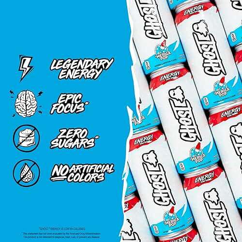 GHOST Energy Drink - 12-Pack, 'Merica Pop, 16oz Cans - Energy & Focus & No Artificial Colors - 200mg of Natural Caffeine, L-Carnitine & Taurine - Gluten-Free & Vegan - Image 4