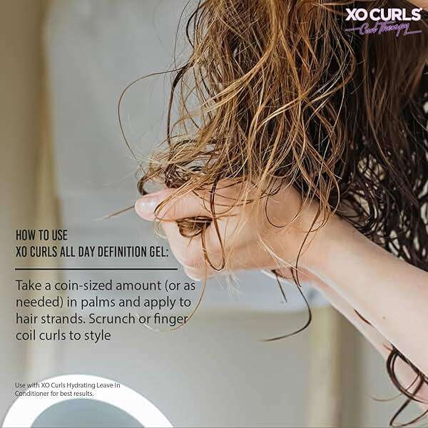 XO Curls All Day Definition Gel with Flax Seed and Argan Oil 3.4 Fl Oz | Unisex Curly Cream Hair Therapy for Frizz-Free, Soft Natural Curls - Image 5