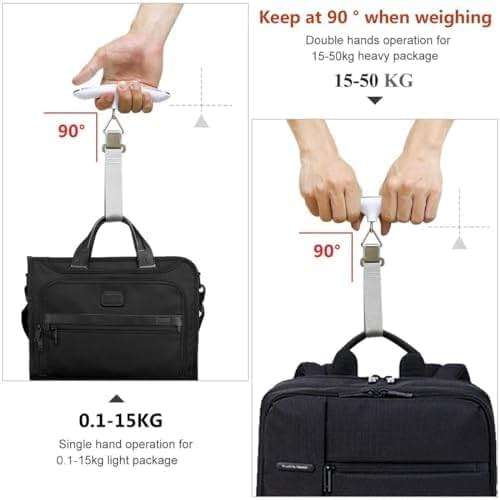 ROTOPATA Digital Luggage Travel Scale with Overweight Warning Function, Portable Handheld Electronic Weighing Scale with Hook, 50kg and Backlit LCD Display Screen Design for Suitcase Baggage - Image 4