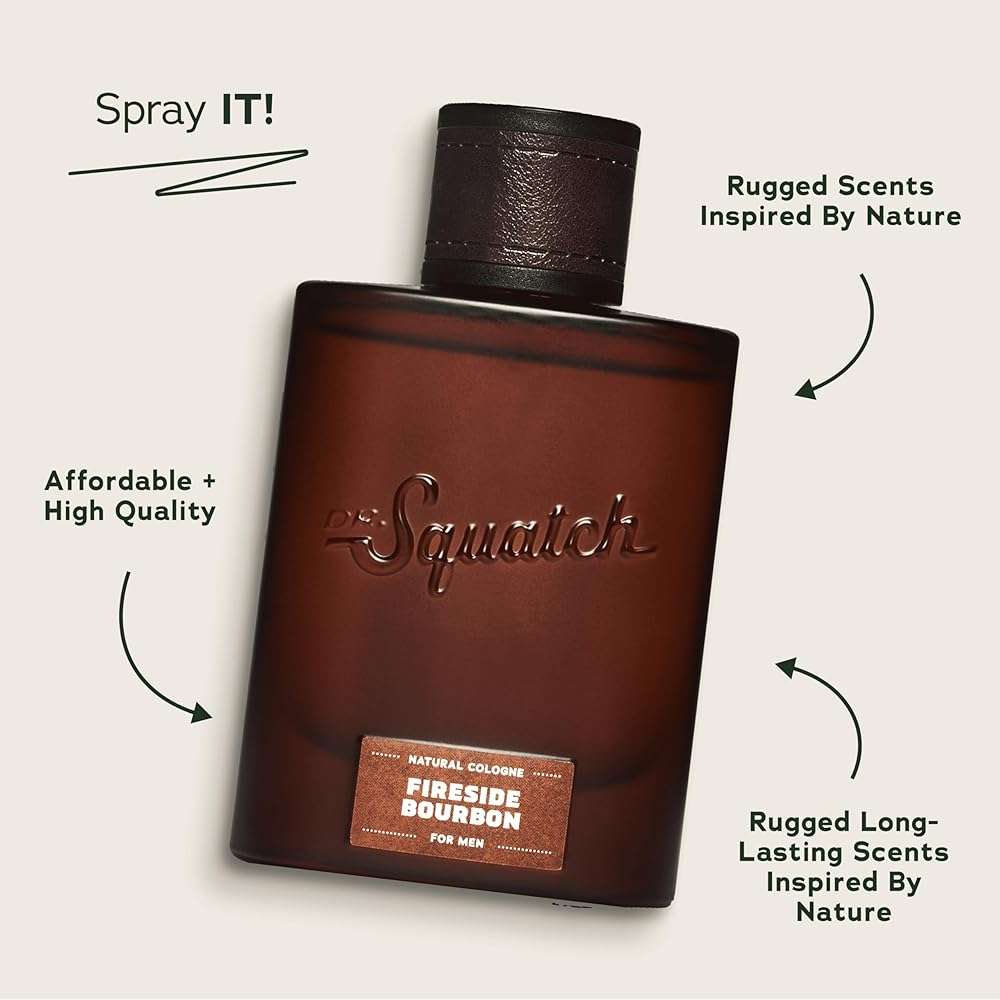 Dr. Squatch Natural Cologne for Men - Scent-Lock Technology and Sustainably-Sourced Ingredients - Fireside Bourbon Cologne (1.7 fl oz) - Image 2