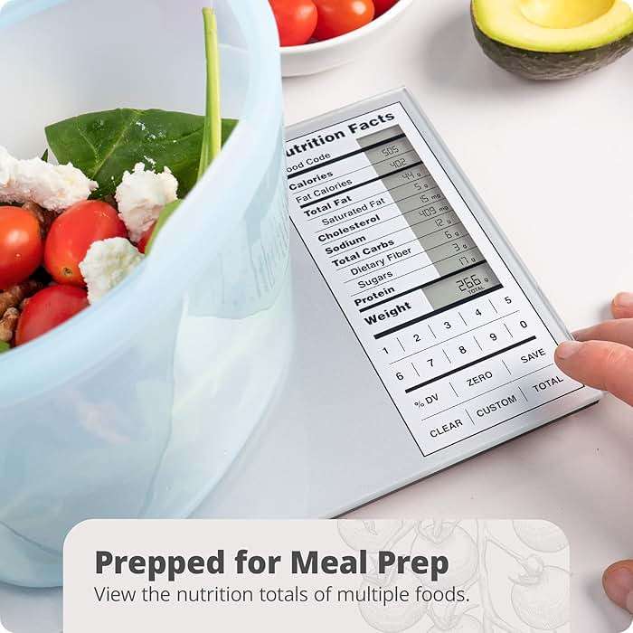 Greater Goods Nutrition Food Scale for Meal Planning and Portion Control with Food Code Booklet & App (Non-Connected, Non-Backlit Model) - Image 3