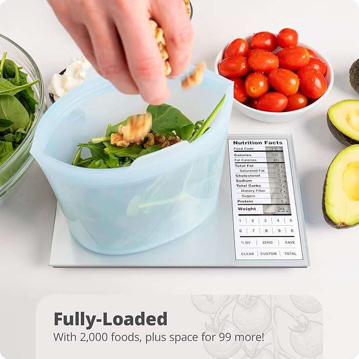 Greater Goods Nutrition Food Scale for Meal Planning and Portion Control with Food Code Booklet & App (Non-Connected, Non-Backlit Model) - Image 4