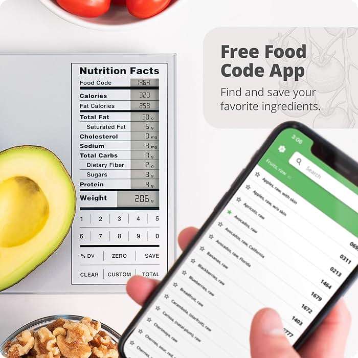 Greater Goods Nutrition Food Scale for Meal Planning and Portion Control with Food Code Booklet & App (Non-Connected, Non-Backlit Model) - Image 6