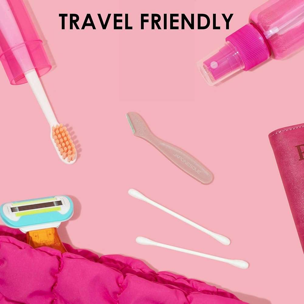 JAPONESQUE Mini Touch Up Razors - Travel Size Dermaplaning Tool Set - 3 Piece Mini Travel Razor Kit, One Blade Fixed Dermaplane Razor For Women - Image 7