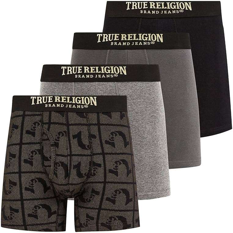 True Religion Mens Boxer Briefs Cotton Stretch Underwear for Men Pack of 4 - Image 1