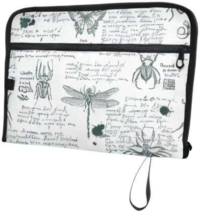 ZZKKO 13 Pockets Expanding File Folder Hand-Drawn Insects Vintage with Sticky Labels Accordion File Folder Document Organizer Letter Size A4 Papers Expandable File Keeper - Image 8
