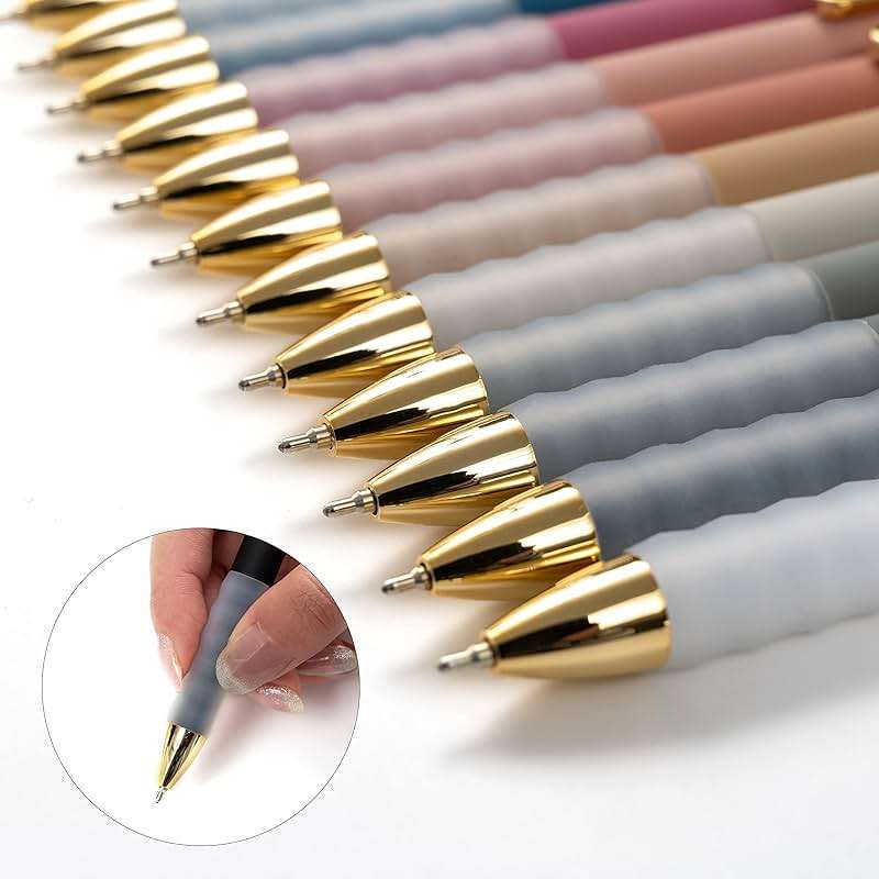 Linbsunne Ballpoint Pens Black Medium Point 1mm Pen with Super Soft Grip Ball Point Pen for Men Women Retractable Pens - Image 6