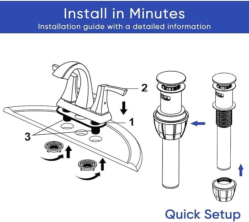 VXV Bathroom Faucet Brushed Nickel, 2 Handles Low Arc Bathroom Sink Faucets, 4 Inch Centerset Bath Lavatory Faucets with Pop-up Drain & Faucet Supply Lines (BN) - Image 7