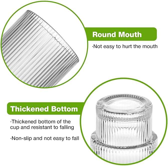 Qipecedm 6 Pack Ribbed Drinking Glasses, 16 oz Vintage Glass Cups, Highball Glasses, Premium Iced Coffee Glasses, Clear Glass Tumbler, Cocktail Glasses, Elegant Glassware for Water Juice Whiskey Beer - Image 7
