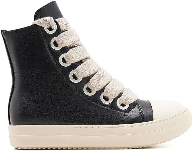 ATBELL Womens High Top Sneakers Jumbo Lace-up Platform Comfort Trainers Thick Soles Walking Casual Shoes - Image 2