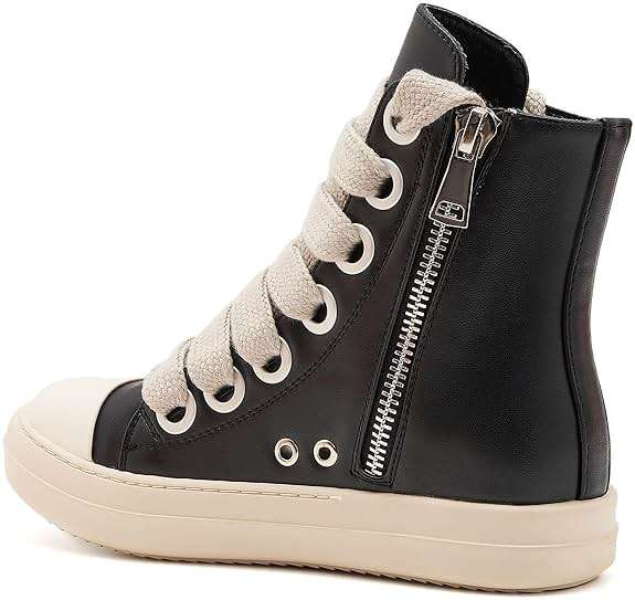 ATBELL Womens High Top Sneakers Jumbo Lace-up Platform Comfort Trainers Thick Soles Walking Casual Shoes - Image 4