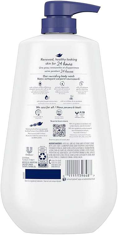 Dove Body Wash with Pump 3 Count Deep Moisture for 24hr Lotion-Soft Skin Moisture Moisturizing Skin Cleanser with No Sulfates No Parabens - Image 2
