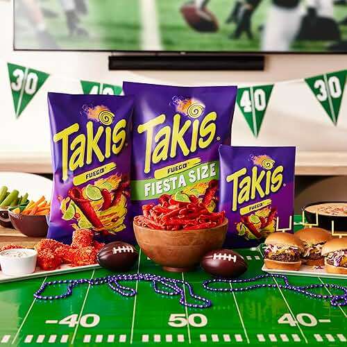 Takis Fuego 17 oz Fiesta Size Hot Chili Pepper & Lime Flavored Extreme Spicy Rolled Corn Tortilla Chips - Image 5