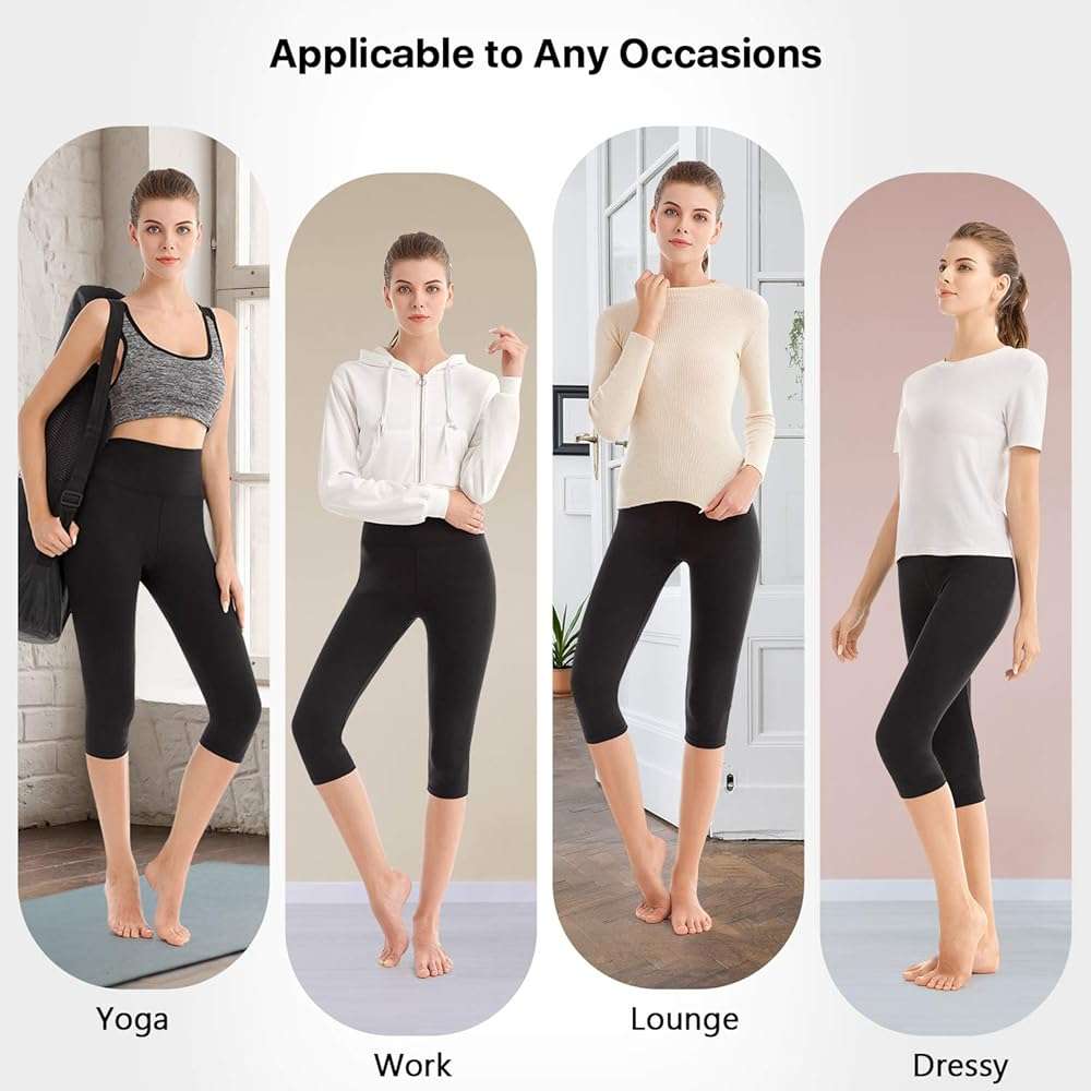 SINOPHANT High Waisted Leggings for Women - Full Length Capri Buttery Soft Yoga Pants for Workout Athletic - Image 5