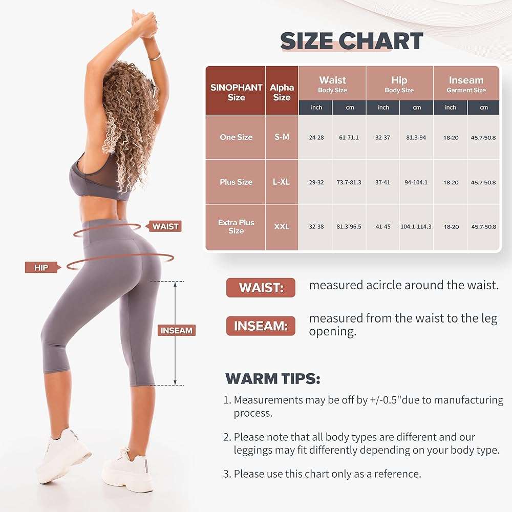 SINOPHANT High Waisted Leggings for Women - Full Length Capri Buttery Soft Yoga Pants for Workout Athletic - Image 6