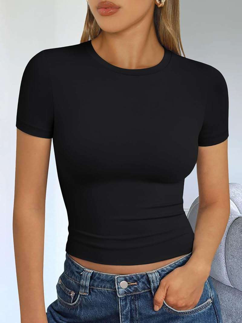 Trendy Queen Womens Short Sleeve T Shirt Buttery Soft Summer Tops Basic Tees - Image 6