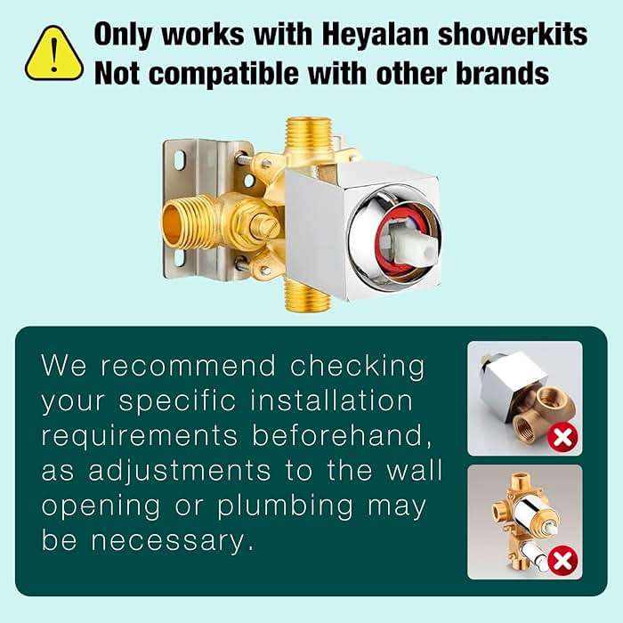 Heyalan Shower Faucet Set with Tub Spout, Bathtub and Shower Trim Kit with Valve, Single Handle Bathroom Shower Faucet Set 6 Inch Square Rainfall Shower Head, Polished Chrome - Image 3