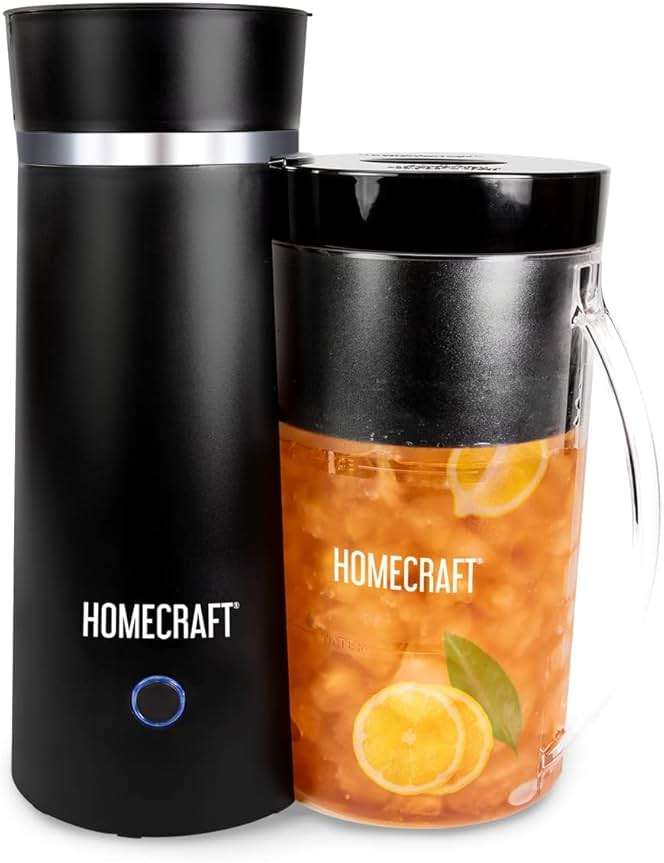 Homecraft Electric Iced Tea Maker for Sweet Tea and Cold Brew Coffee, Double Insulated Pitcher, Black, Small - Image 1