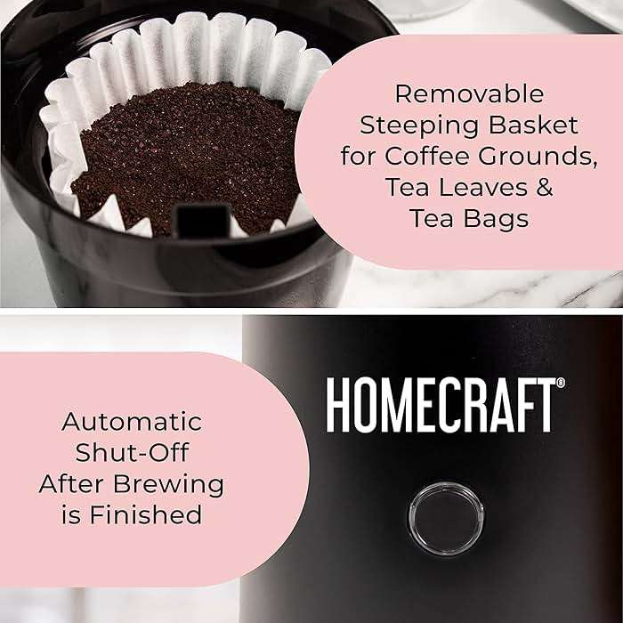 Homecraft Electric Iced Tea Maker for Sweet Tea and Cold Brew Coffee, Double Insulated Pitcher, Black, Small - Image 4
