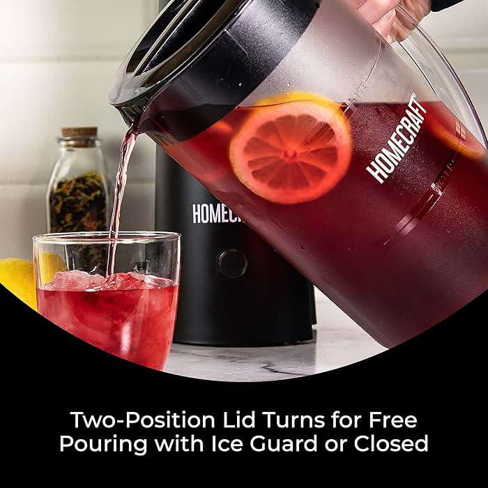 Homecraft Electric Iced Tea Maker for Sweet Tea and Cold Brew Coffee, Double Insulated Pitcher, Black, Small - Image 5