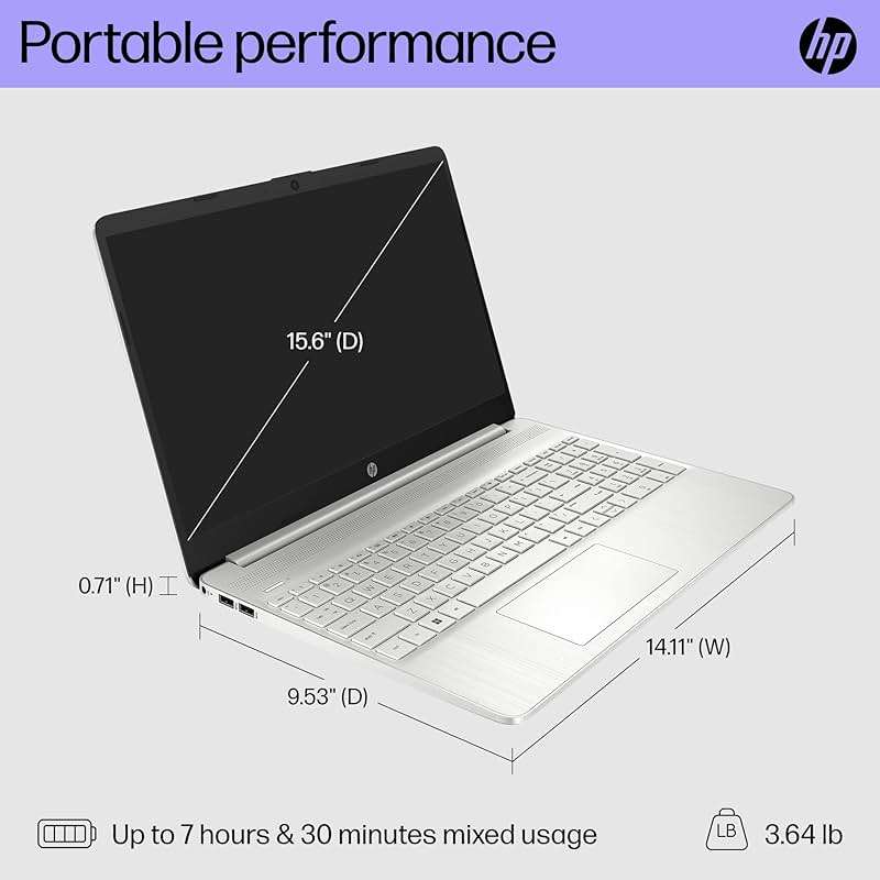 HP 15 inch Laptop, FHD Display, 12th Generation Intel Core i5-1235U, 16 GB RAM, 512 GB SSD, Intel Iris Xe Graphics, Windows 11 Home, 15-dy5399nr (2023) - Image 6