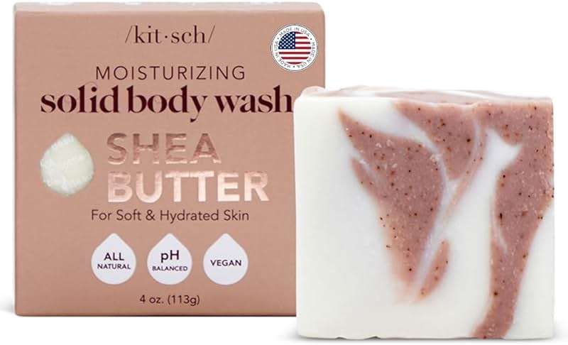 Kitsch Shea Butter Exfoliating Body Wash Bar Soap – Super Hydrating with Plant-Based Exfoliating Body Scrub – Moisturizing Skin Care – Paraben, Silicone & Sulfate-Free, Vegan – Made in USA, 4 oz - Image 7