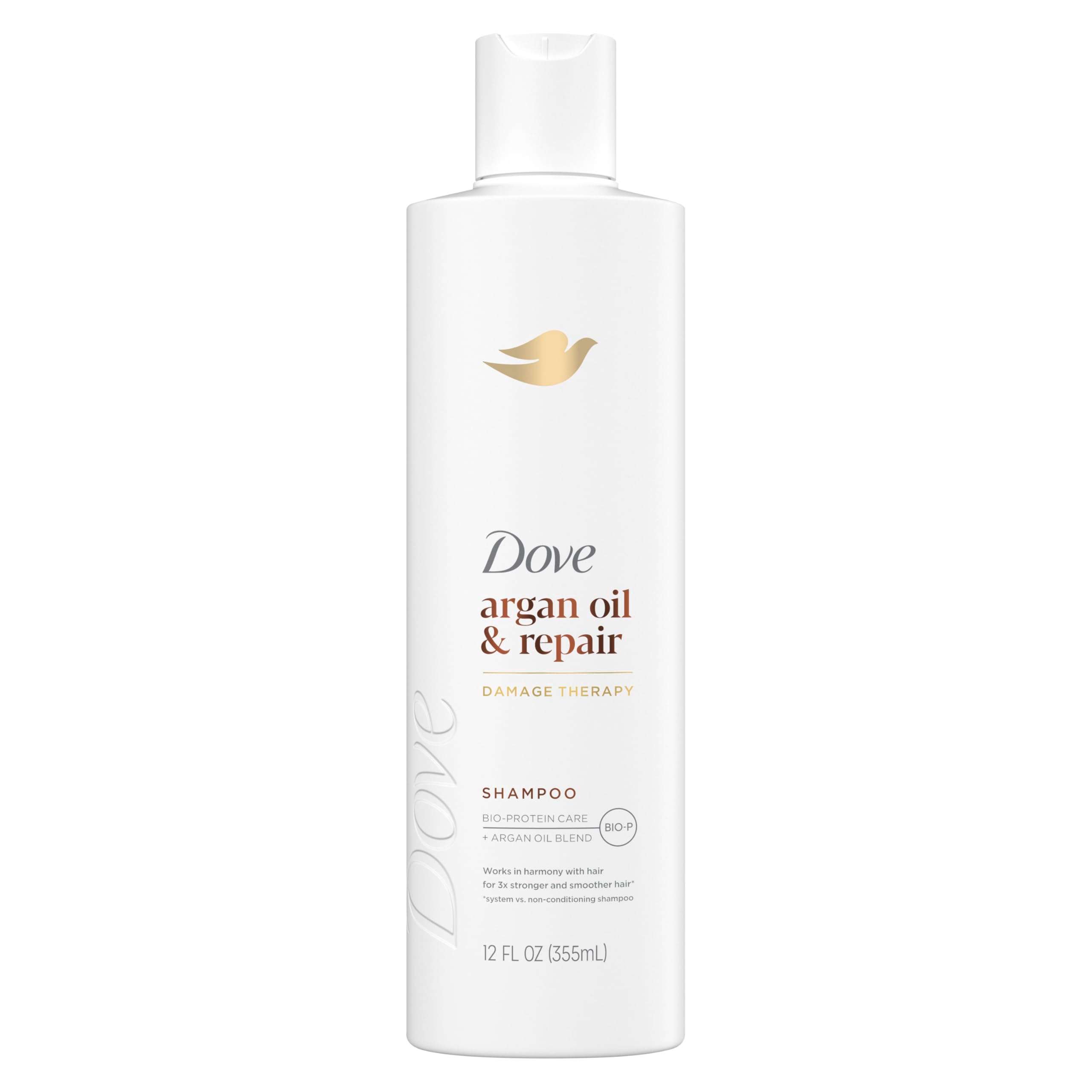 Dove Shampoo Argan Oil & Repair for Fine Hair with Bio-Protein Care Technology and Argan Oil Blend 12 Fl Oz - Image 1