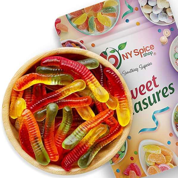 NY Spice Shop Sugar Free Gummy Worms Candy - 1 Pound Edible Gummies Worm for Parties & Celebration Decorations - Fun Bulk Gummy Worms for Treat Bags, Candy Buffets, Birthdays & Festive Gatherings - Image 1