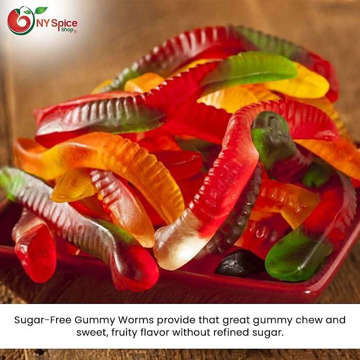 NY Spice Shop Sugar Free Gummy Worms Candy - 1 Pound Edible Gummies Worm for Parties & Celebration Decorations - Fun Bulk Gummy Worms for Treat Bags, Candy Buffets, Birthdays & Festive Gatherings - Image 4